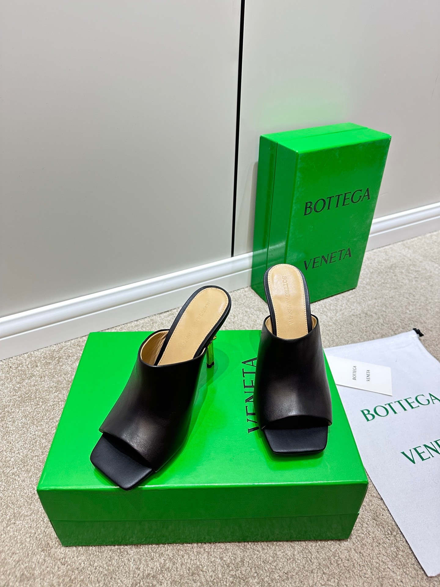 Bottega Veneta Knot Mules 90mm In Black Lambskin