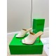 Bottega Veneta Knot Mules 90mm In White Lambskin