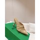 Bottega Veneta Bunnie Mules 90mm In Beige Patent Leather