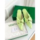 Bottega Veneta Bunnie Flat Mules In Fennel Patent Leather