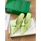 Bottega Veneta Bunnie Flat Mules In Fennel Patent Leather