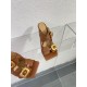 Bottega Veneta Stretch Buckle Mules in Caramel Calfskin