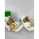 Bottega Veneta Stretch Buckle Sandals in White Calfskin