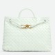 Bottega Veneta Andiamo Medium Bag In Glacier Intrecciato Lambskin