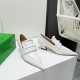 Bottega Veneta Spada Pumps in White Lambskin