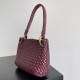 Bottega Veneta Clicker Small Bag in Bordeaux Intrecciato Lambskin