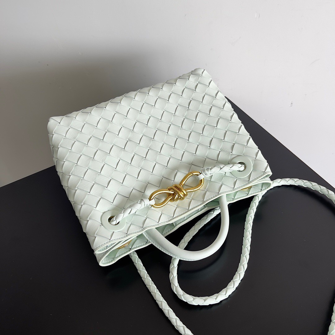 Bottega Veneta Small Andiamo Bag In Glacier Intrecciato Lambskin