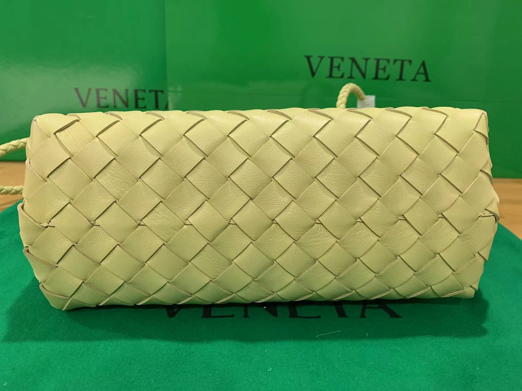 Bottega Veneta Small Andiamo Bag In Ice Cream Intrecciato Lambskin