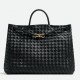 Bottega Veneta Large Andiamo bag In Black Intrecciato Lambskin