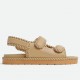 Bottega Veneta Jack Flat Slingback Sandals in Beige Lambskin