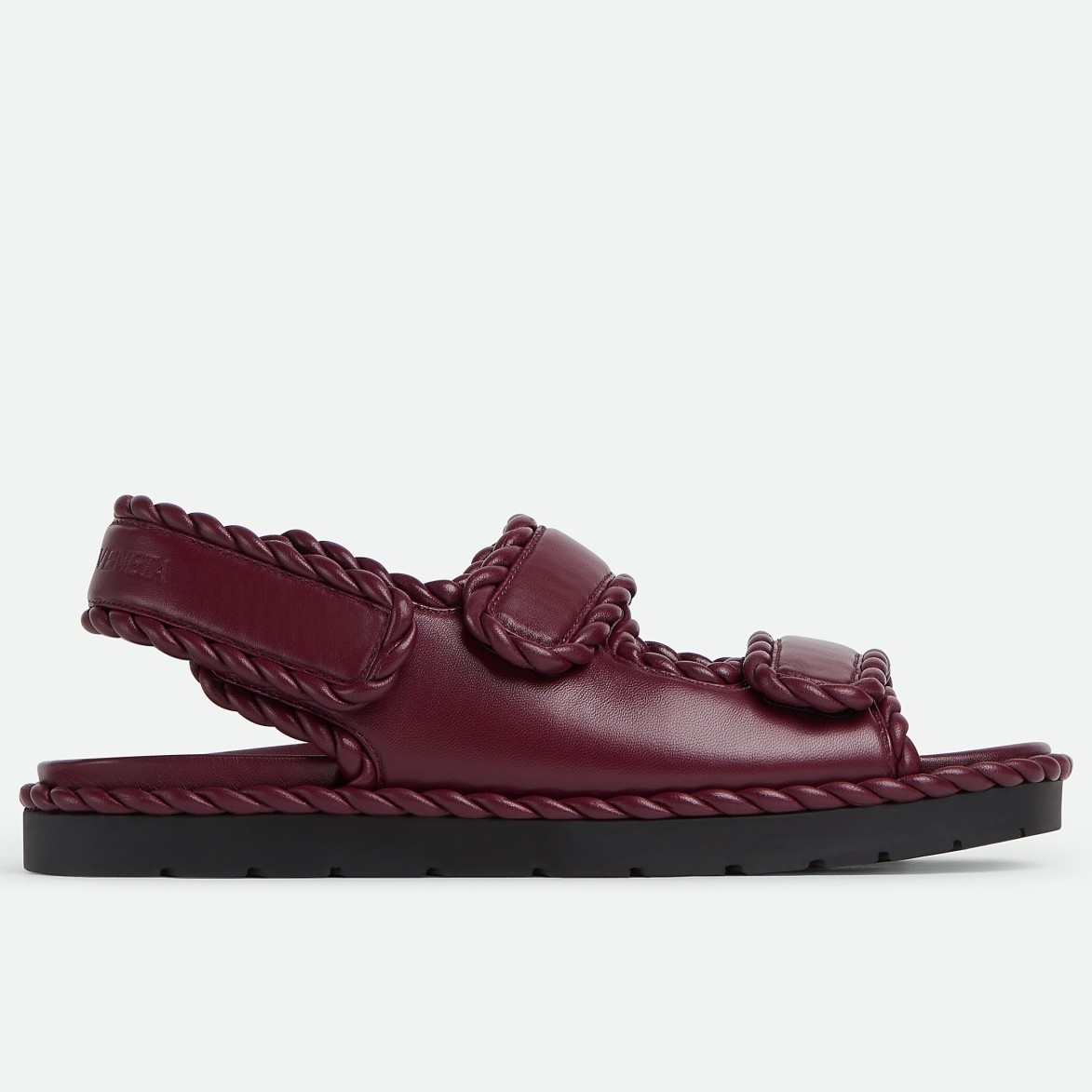 Bottega Veneta Jack Flat Slingback Sandals in Bordeaux Lambskin