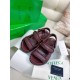 Bottega Veneta Jack Flat Slingback Sandals in Bordeaux Lambskin