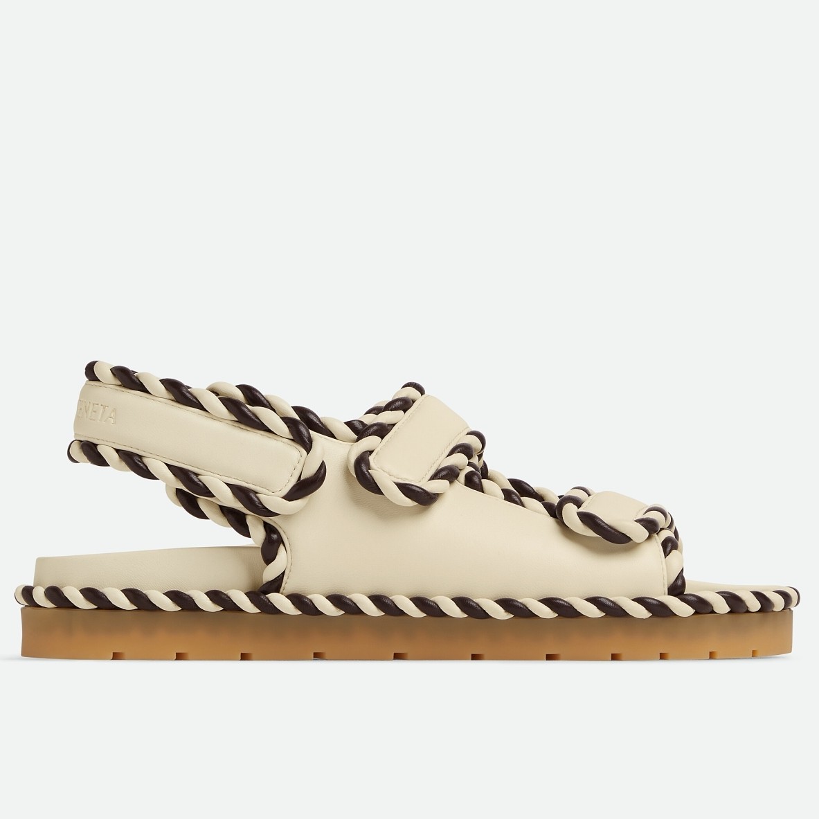 Bottega Veneta Jack Flat Slingback Sandals in Bicolor Lambskin