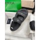 Bottega Veneta Jack Flat Slingback Sandals in Black Lambskin