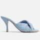 Bottega Veneta Blink Mules 80mm in Blue Intrecciato Lambskin