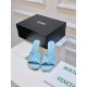 Bottega Veneta Blink Mules 80mm in Blue Intrecciato Lambskin