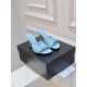 Bottega Veneta Blink Mules 80mm in Blue Intrecciato Lambskin