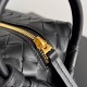 Bottega Veneta Small Loop Crossbody Bag In Black Intrecciato Lambskin