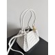 Bottega Veneta Parachute Small Bag in White Intrecciato Lambskin