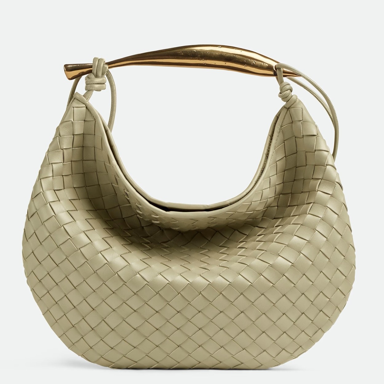 Bottega Veneta Sardine Medium Bag in Travertine Intrecciato Lambskin