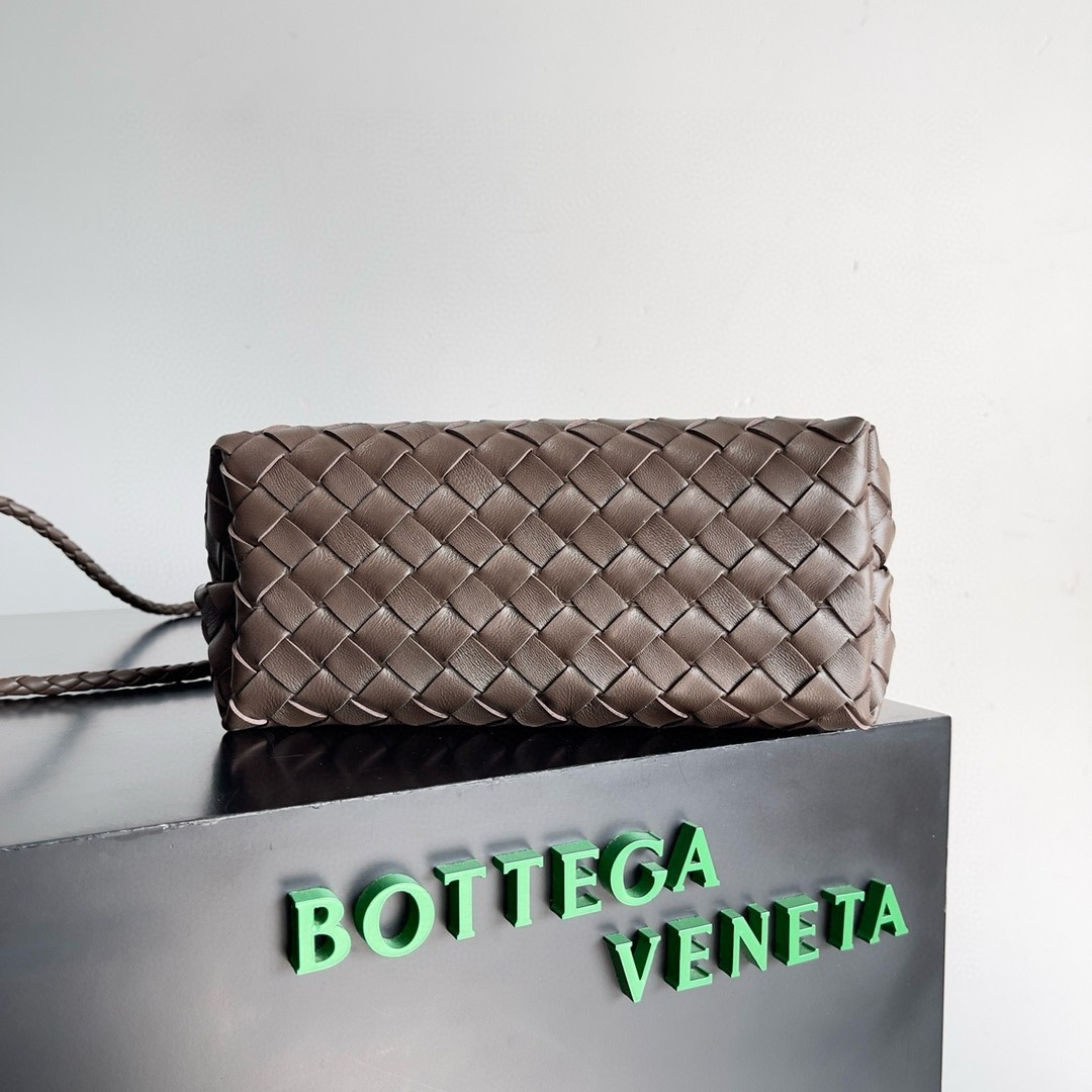 Bottega Veneta Andiamo Small Bag in Kaki Intrecciato Lambskin