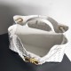 Bottega Veneta Andiamo Small East/West Bag in White Intrecciato Lambskin