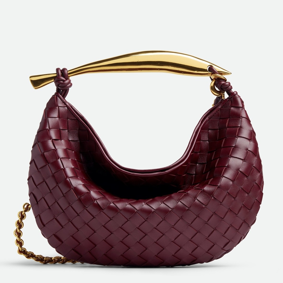 Bottega Veneta Sardine Small Bag with Chain in Barolo Lambskin