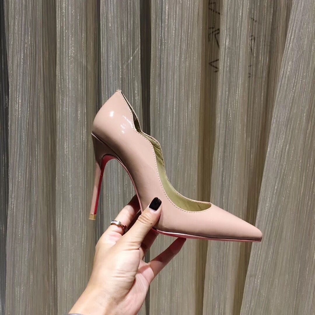 Christian Louboutin Nude Patent Hot Chick 100mm Pumps