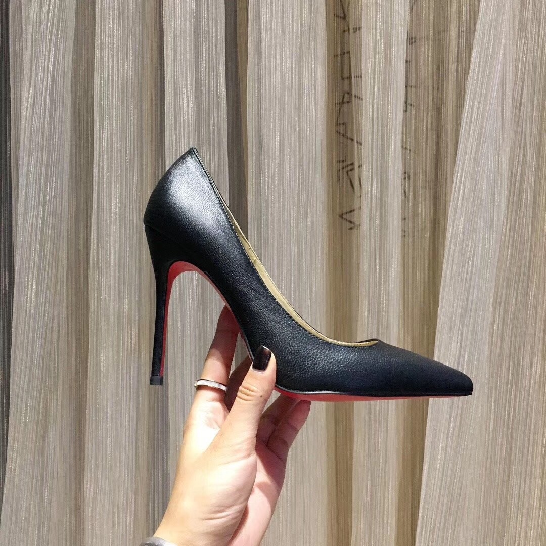 Christian Louboutin Black Lambskin Kate 100mm Pumps