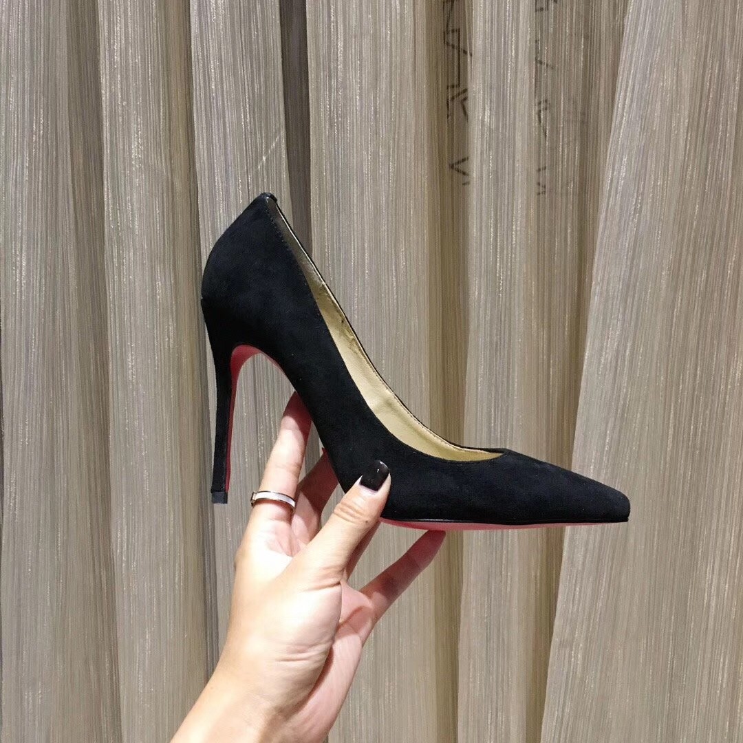 Christian Louboutin Black Suede Kate 100mm Pumps