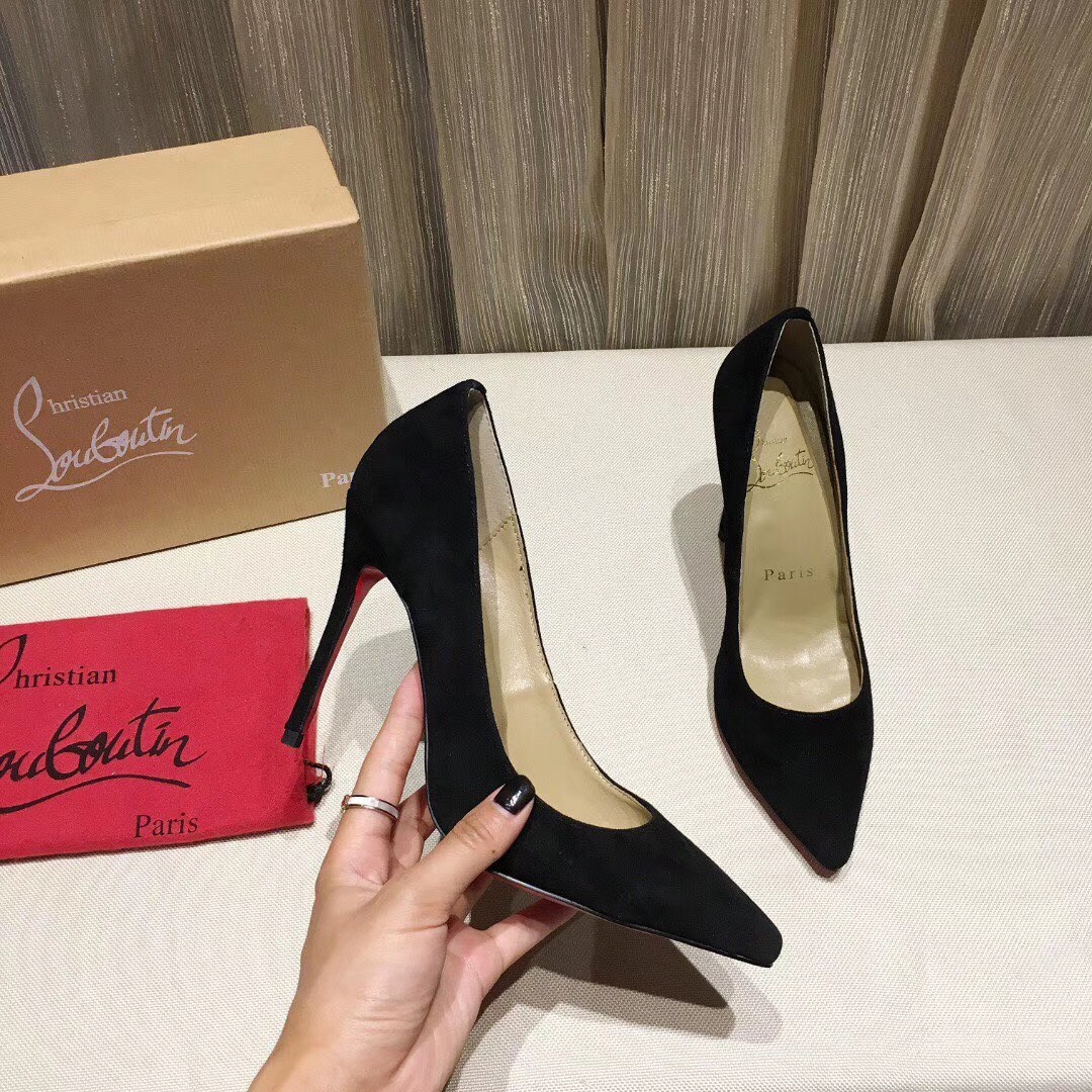 Christian Louboutin Black Suede Kate 100mm Pumps