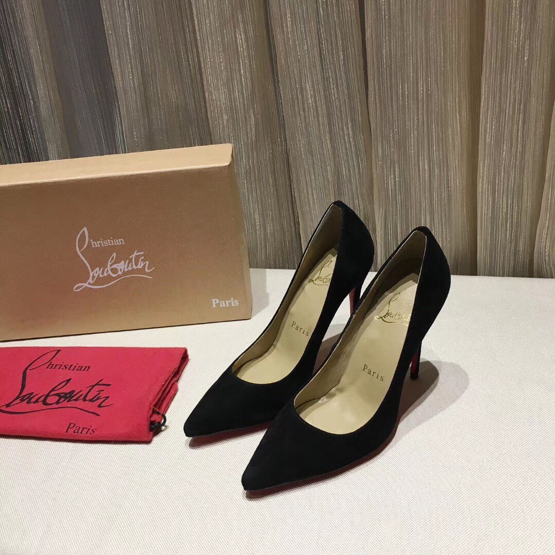 Christian Louboutin Black Suede Kate 100mm Pumps