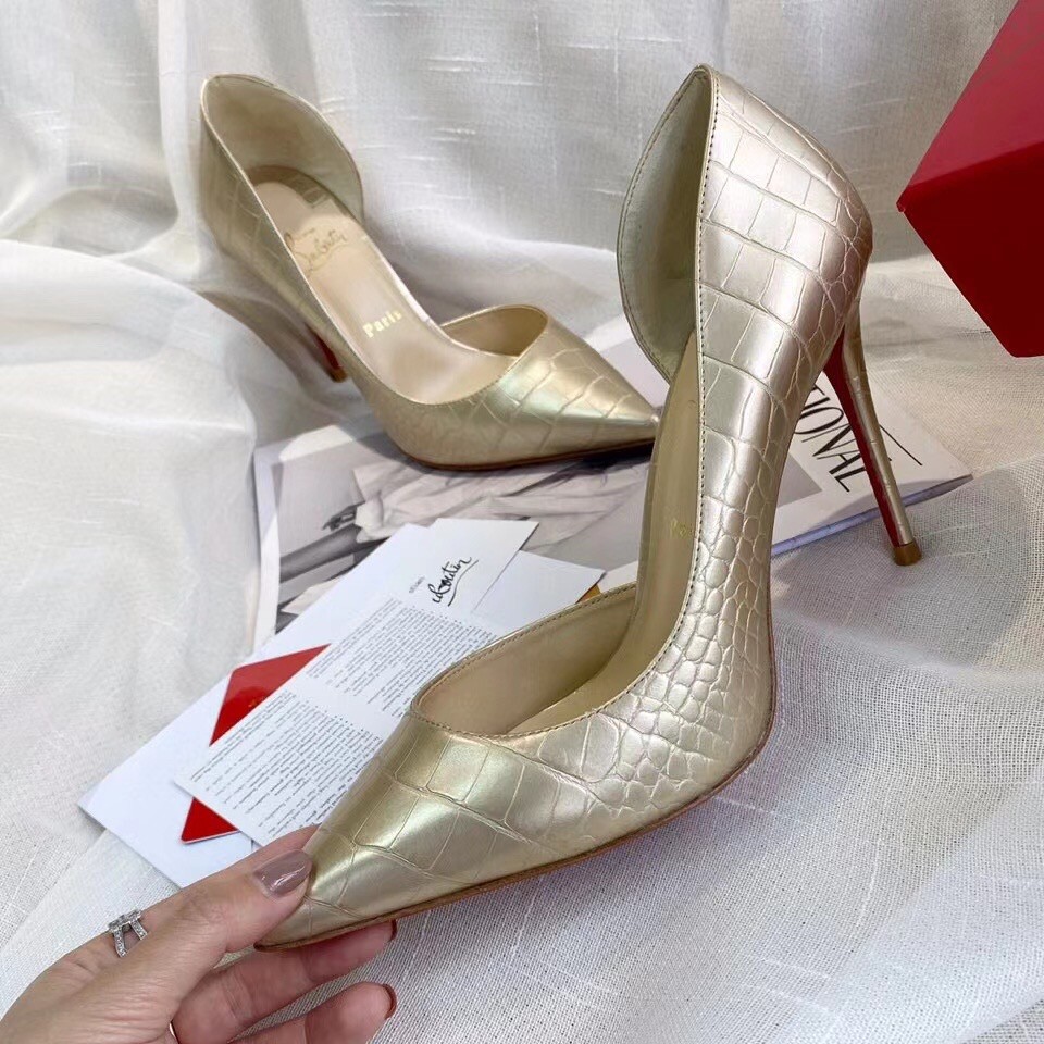 Christian Louboutin Crocodile Embossed Iriza 100mm Pumps