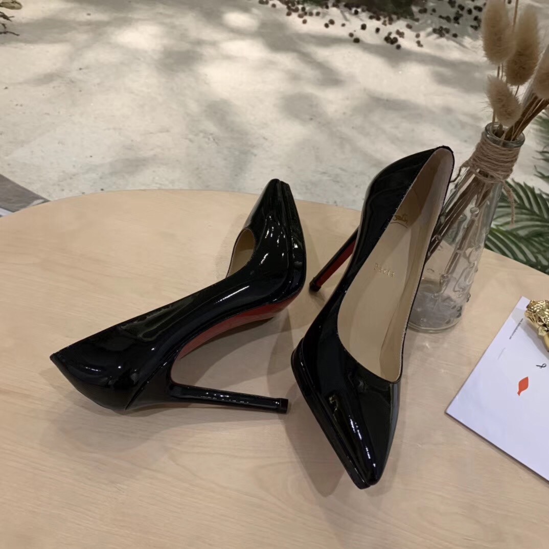 Christian Louboutin Black Patent Pigalle Plato 100mm Pumps