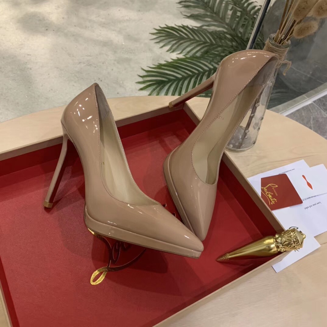 Christian Louboutin Nude Patent Pigalle Plato 100mm Pumps