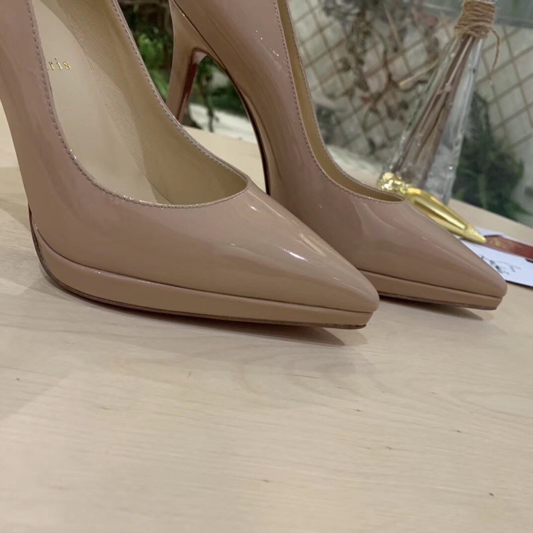 Christian Louboutin Nude Patent Pigalle Plato 100mm Pumps