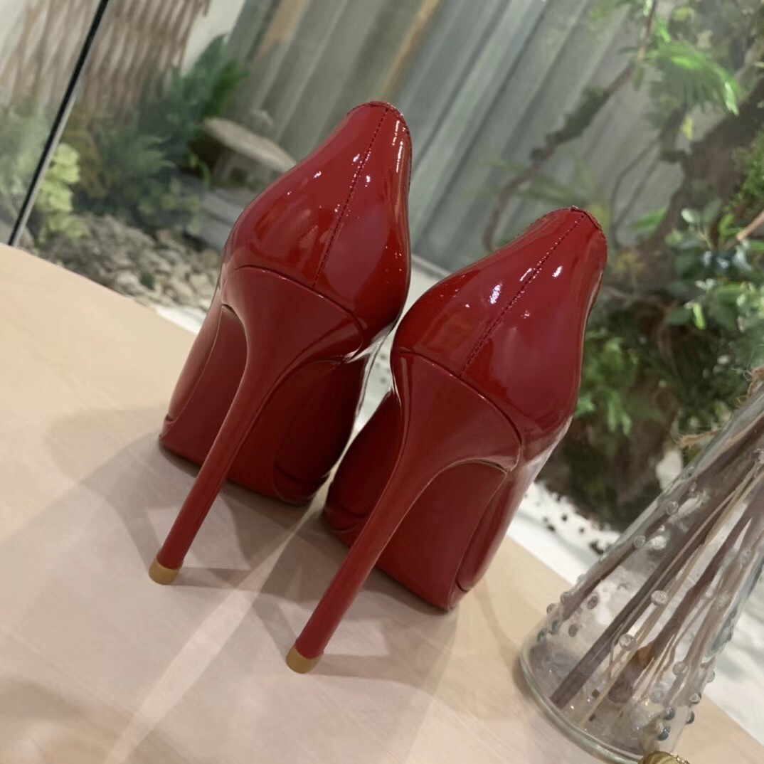 Christian Louboutin Red Patent Pigalle Plato 100mm Pumps