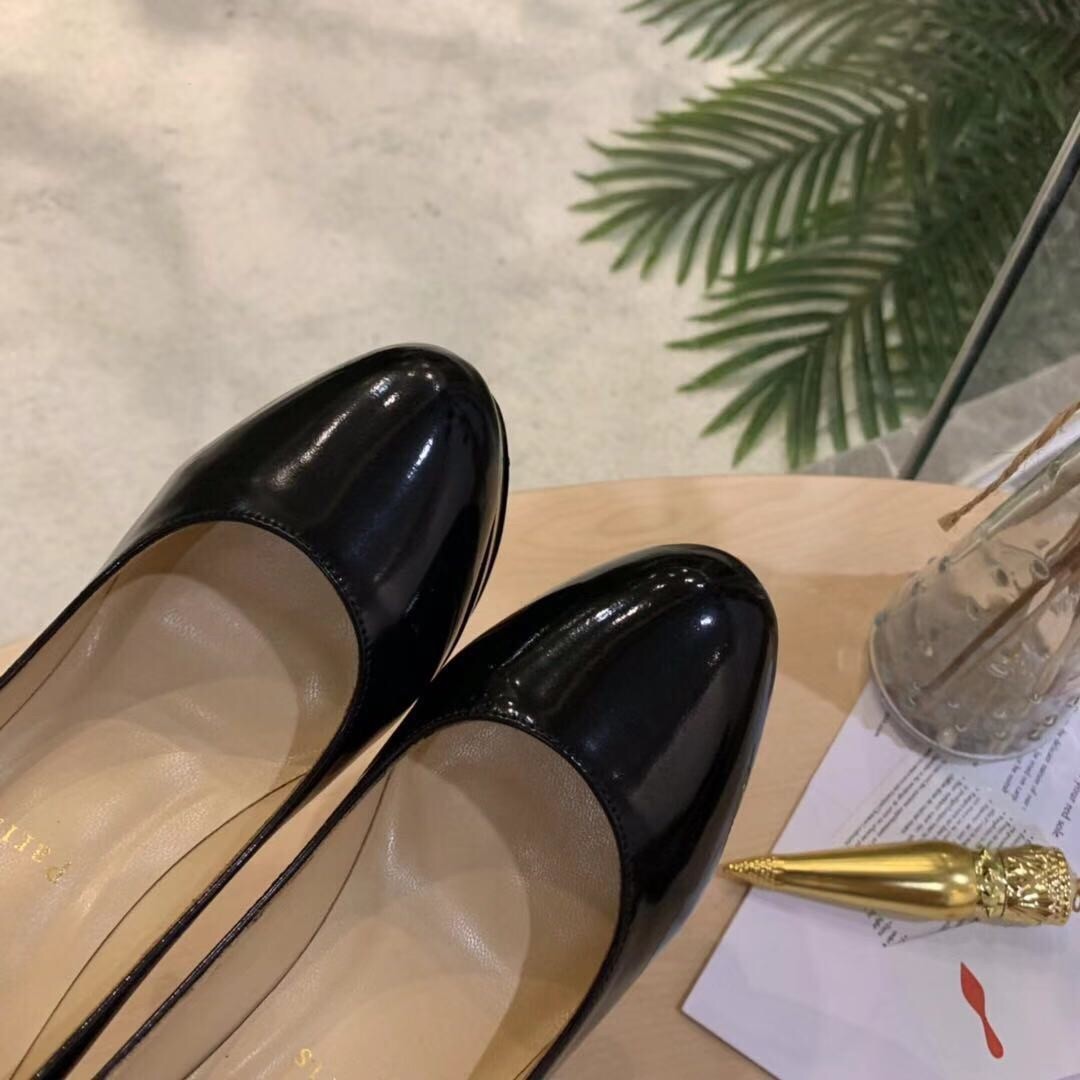 Christian Louboutin Black Patent Dirditta 130mm Pumps