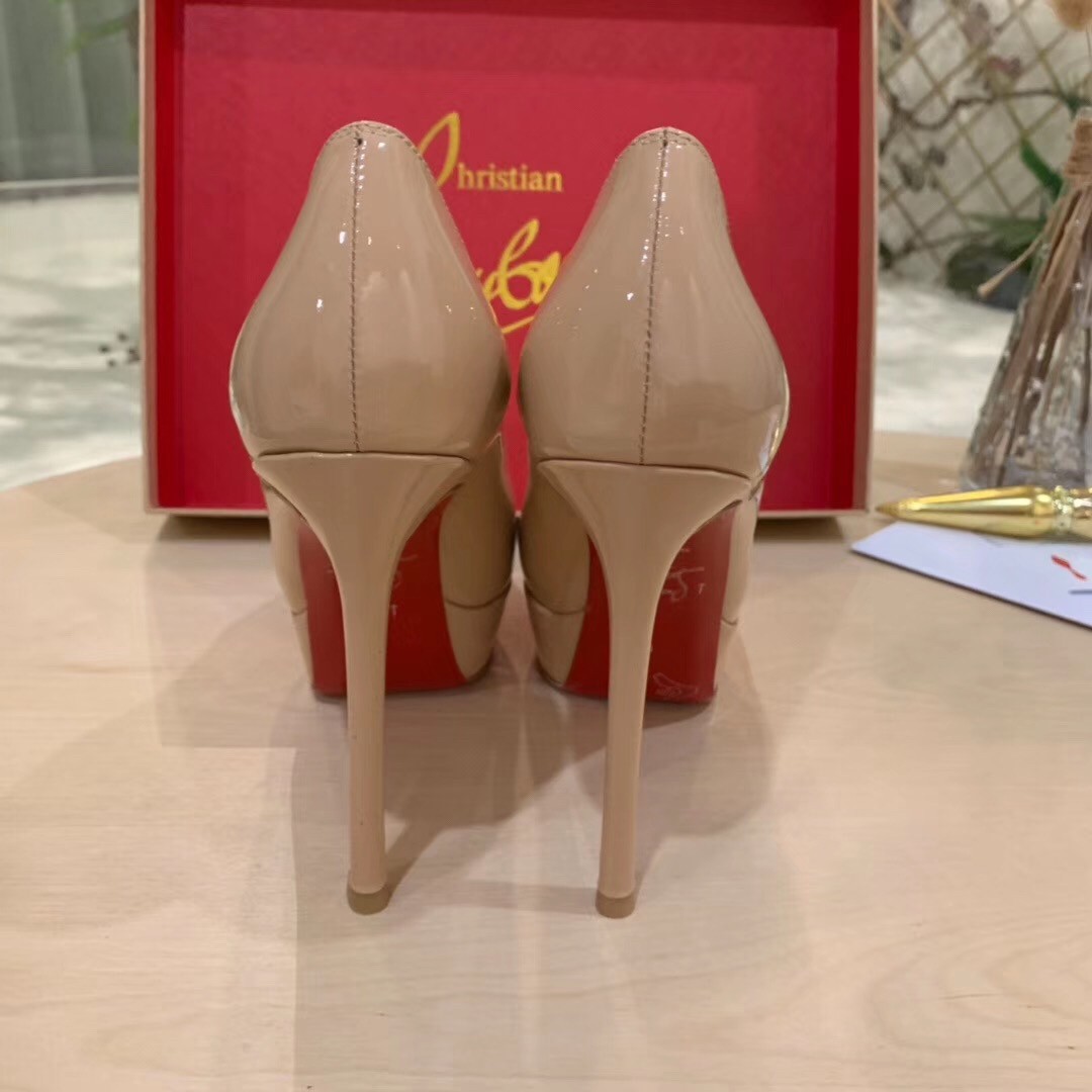 Christian Louboutin Nude Patent Dirditta 130mm Pumps