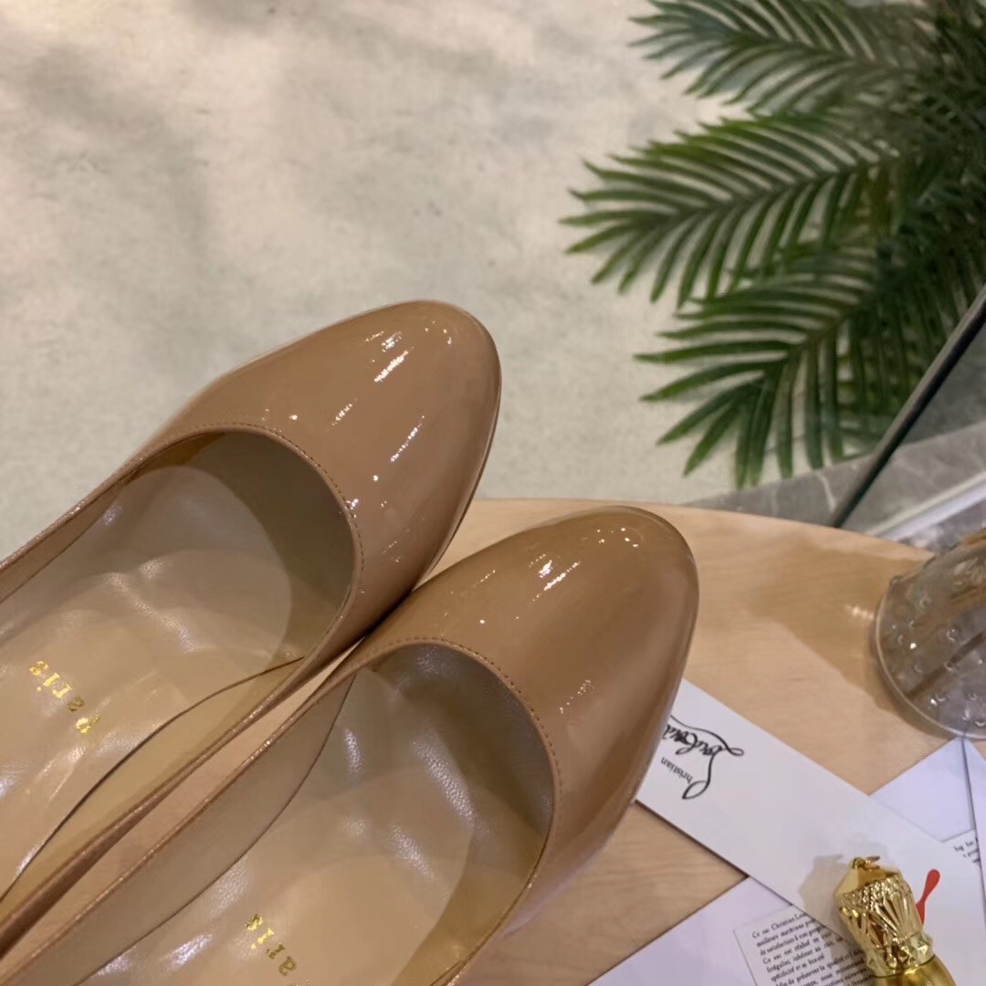 Christian Louboutin Nude Patent Dirditta 130mm Pumps