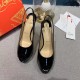 Christian Louboutin Black Patent Lady Peep Sling Pumps 130mm