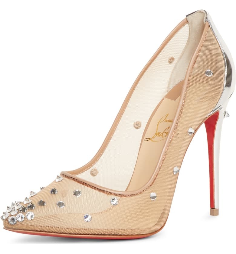 Christian Louboutin Degra 100 Crystal Stud-embellished Pumps