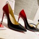 Christian Louboutin Black/Red Patent Kate Pumps 100mm