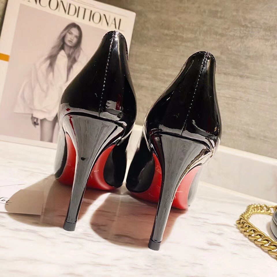 Christian Louboutin Black Patent Fifille Pumps 85mm