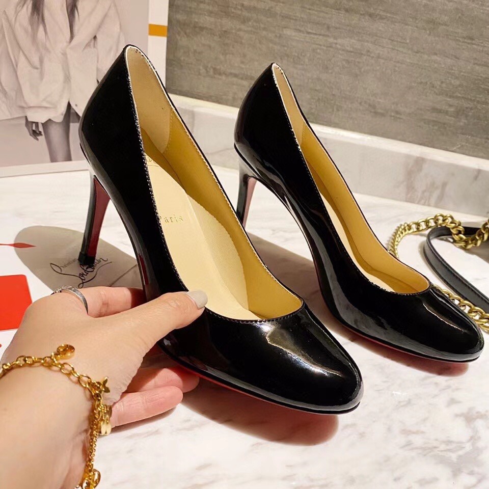 Christian Louboutin Black Patent Fifille Pumps 85mm