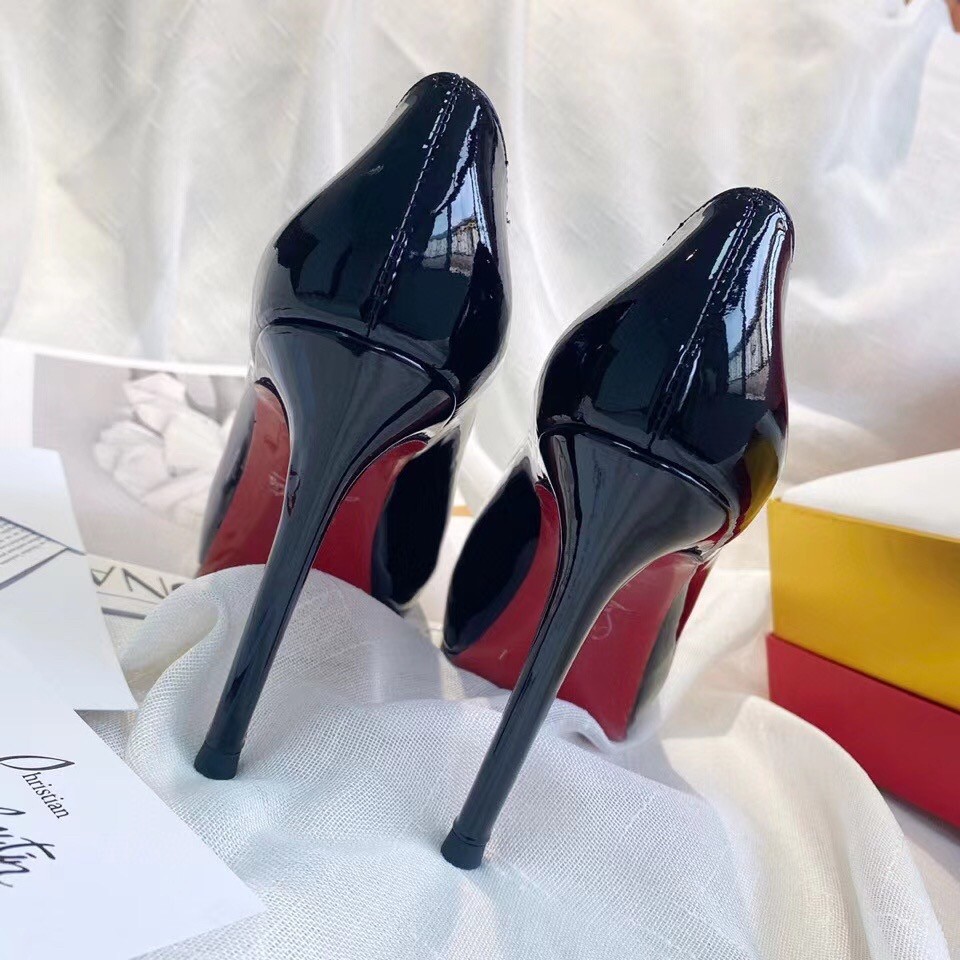 Christian Louboutin Black Patent New Very Prive 100mm Pumps