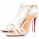 Christian Louboutin White Patent Double L 100mm Sandals