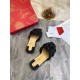 Christian Louboutin Black Nappa Marmela Flat Sandals