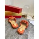 Christian Louboutin Orange Nappa Marmela Flat Sandals