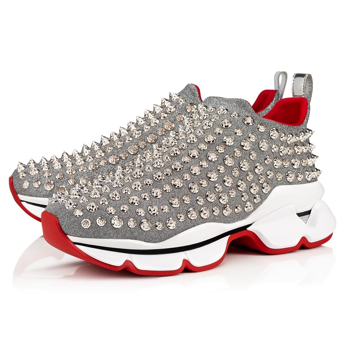 Christian Louboutin Women's Grey Spiky Sock Donna Sneakers